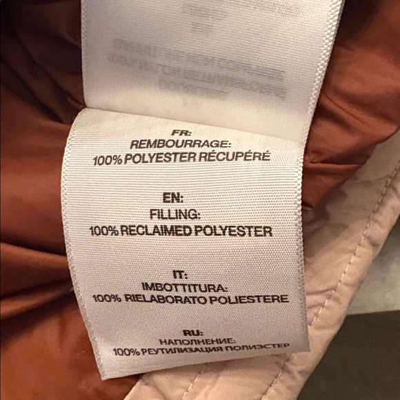 Soia & Kyo Tan Puffer Jacket Large & XL ❄️ Quilted Collar, Asymmetric Buttons - Picture 8 of 10